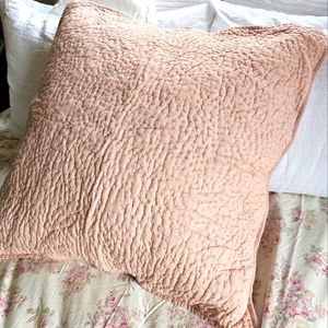 Pottery Barn Pick-Stitched Blush Pink Euro Pillow Sham 26×26